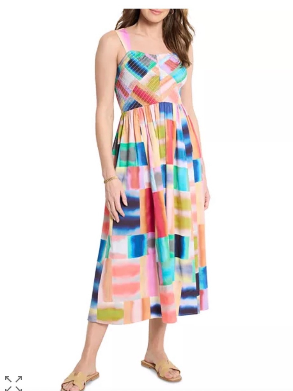 NIC+ZOE Multicolor Geometric Midi Dress